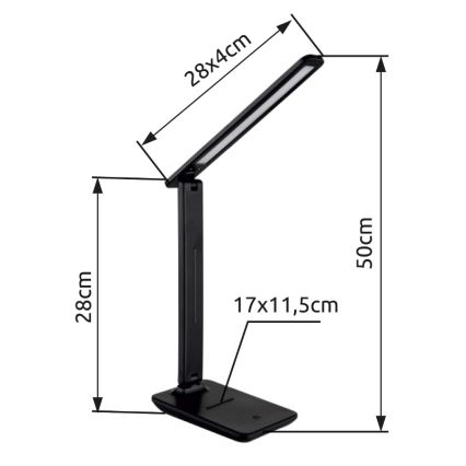 Globo - LED Dimbar bordslampa med touch LED/5W/230V 2700/4000/6500K svart