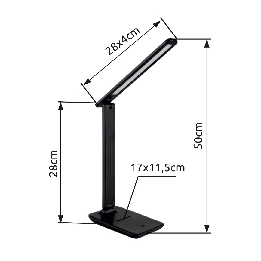 Globo - LED Dimbar bordslampa med touch LED/5W/230V 2700/4000/6500K svart