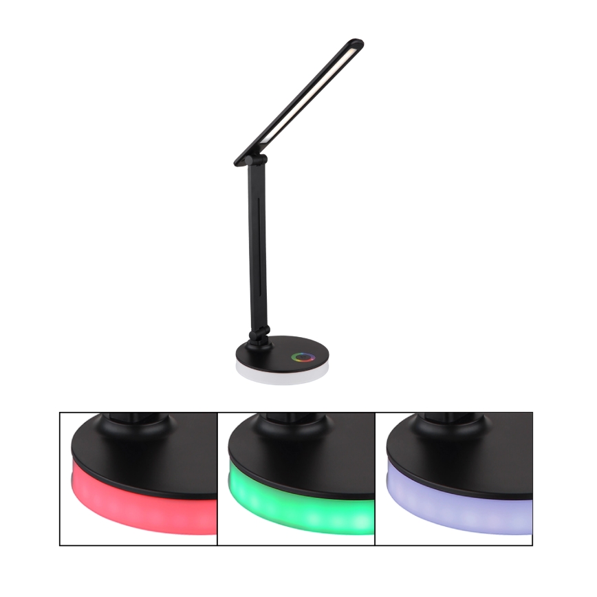Globo - LED RGBW Dimbar touch bordslampa LED/5W/230V + LED/2W 2700K/4000K/6500K svart