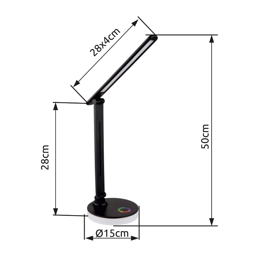 Globo - LED RGBW Dimbar touch bordslampa LED/5W/230V + LED/2W 2700K/4000K/6500K svart