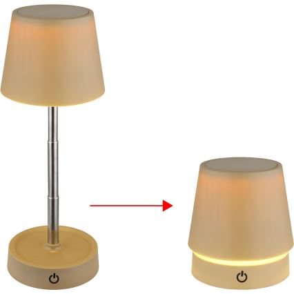 Globo - LED-dimmbar beröringsstyrd uppladdningsbar bordslampa LED/1,2W/3V 1200 mAh