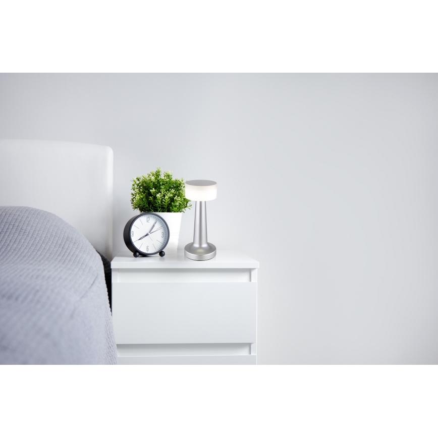 Globo - LED ljusreglerad bordslampa touch LED/1W/3,7V 2700K/4000K/6500K 800 mAh USB matt krom