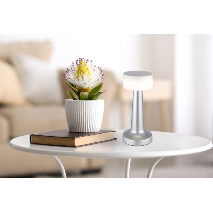 Globo - LED ljusreglerad bordslampa touch LED/1W/3,7V 2700K/4000K/6500K 800 mAh USB matt krom