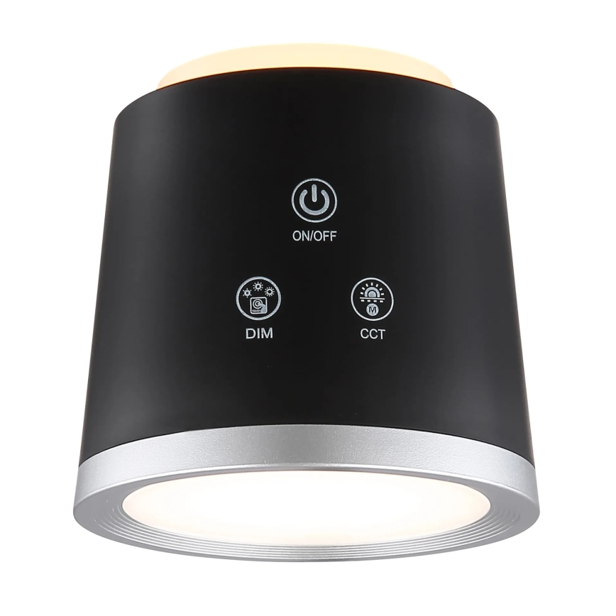 Globo - LED dimbar touchbordslampa 4-i-1 LED/6W/3,7V 3000K/4000K/6500K 1500 mAh USB svart