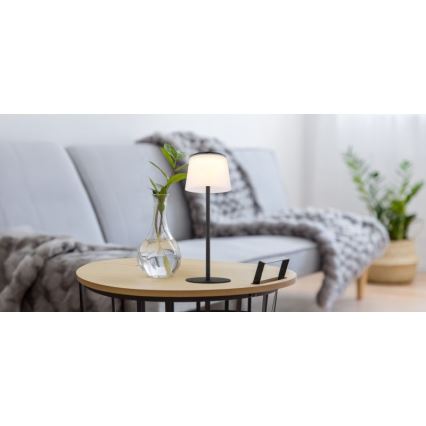 Globo - LED dimbar utomhusbordslampa med touch LED/1,8W/5V IP44 1800 mAh svart/vit