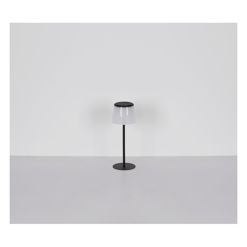 Globo - LED dimbar utomhusbordslampa med touch LED/1,8W/5V IP44 1800 mAh svart/vit