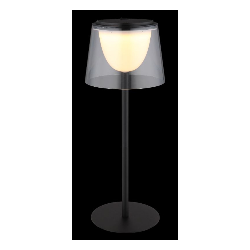 Globo - LED dimbar utomhusbordslampa med touch LED/1,8W/5V IP44 1800 mAh svart/klar