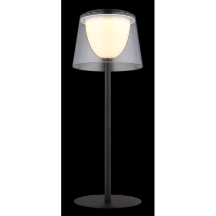 Globo - LED dimbar utomhusbordslampa med touch LED/1,8W/5V IP44 1800 mAh svart/klar