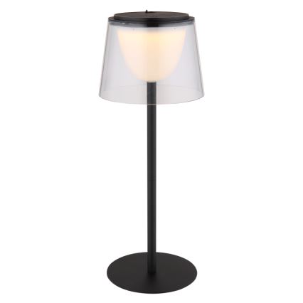 Globo - LED dimbar utomhusbordslampa med touch LED/1,8W/5V IP44 1800 mAh svart/klar