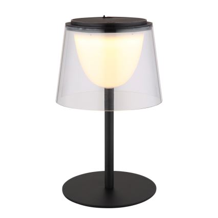 Globo - LED dimbar utomhusbordslampa med touch LED/1,8W/5V IP44 1800 mAh svart/klar