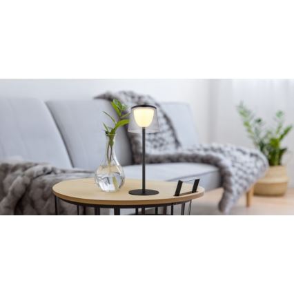 Globo - LED dimbar utomhusbordslampa med touch LED/1,8W/5V IP44 1800 mAh svart/rökfärgad