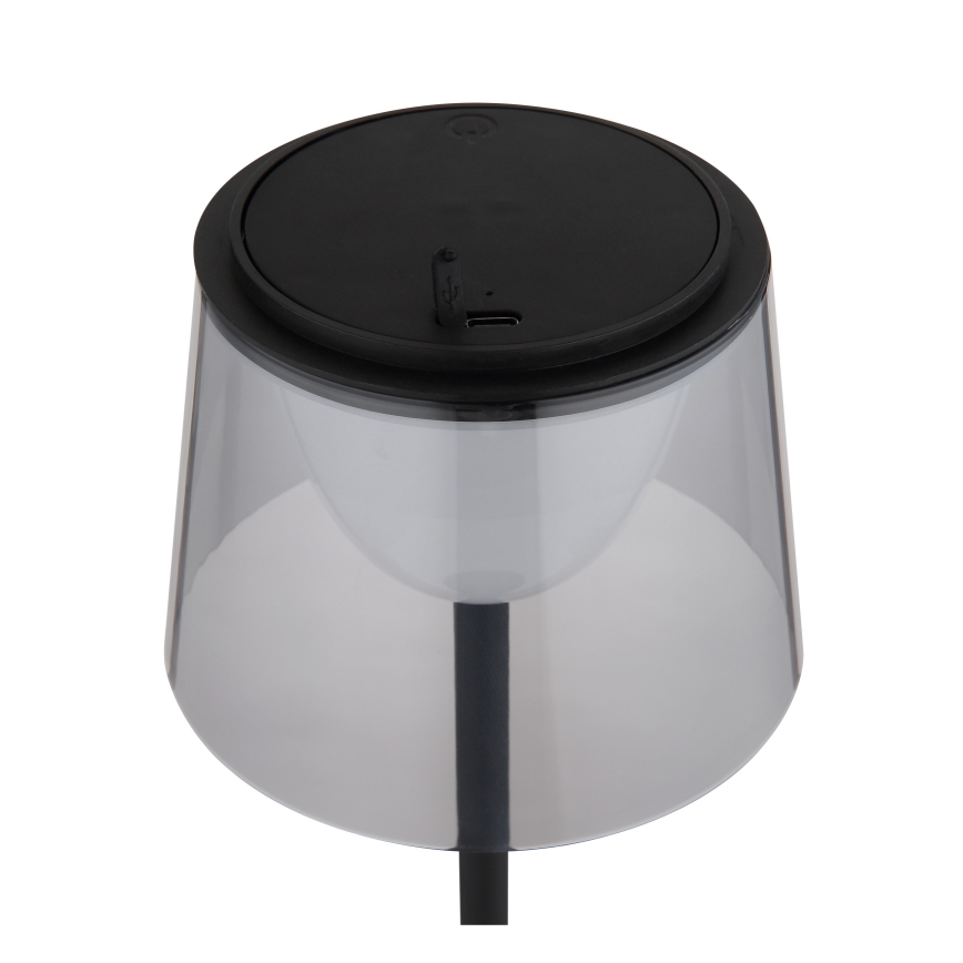 Globo - LED dimbar utomhusbordslampa med touch LED/1,8W/5V IP44 1800 mAh svart/rökfärgad