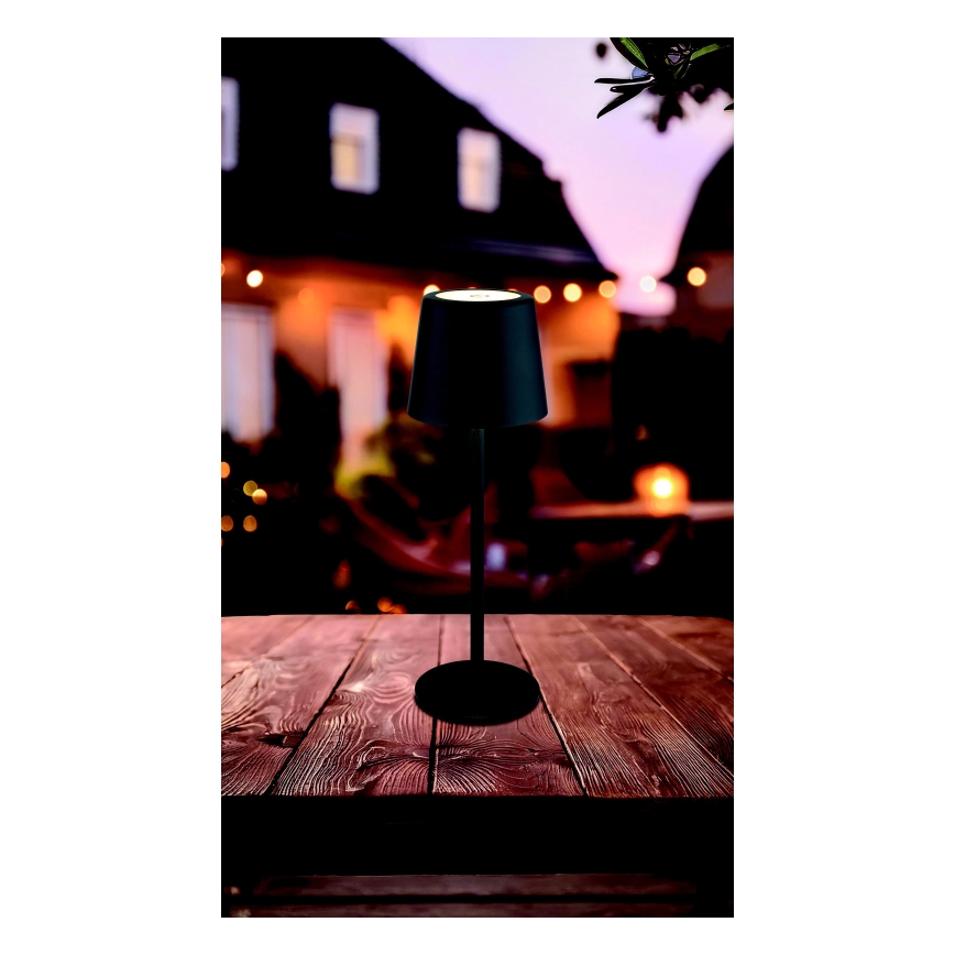 Globo - LED Ljusreglerad utomhus beröring bordslampa LED/2W/5V 3000/4000/6000K 2200 mAh IP44 svart