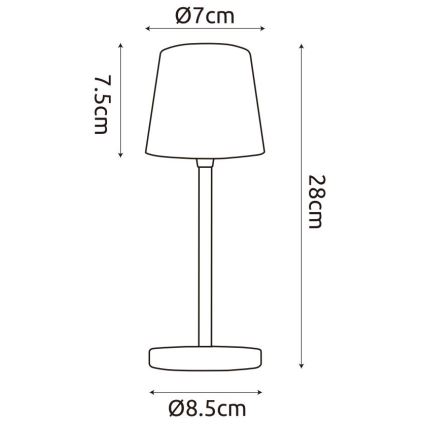 Globo - LED Ljusreglerad utomhus beröring bordslampa LED/2W/5V 3000/4000/6000K 2200 mAh IP44 vit