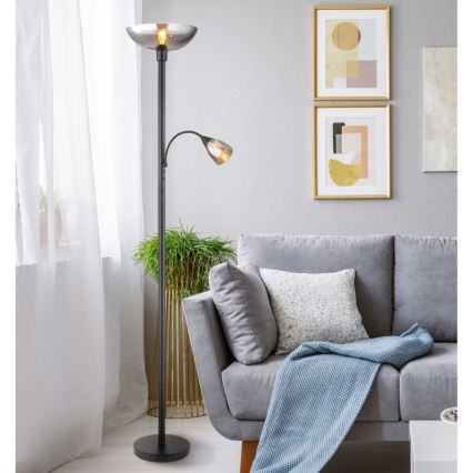 Globo - Golvlampa 1xE27/60W/230V + 1xE14/40W
