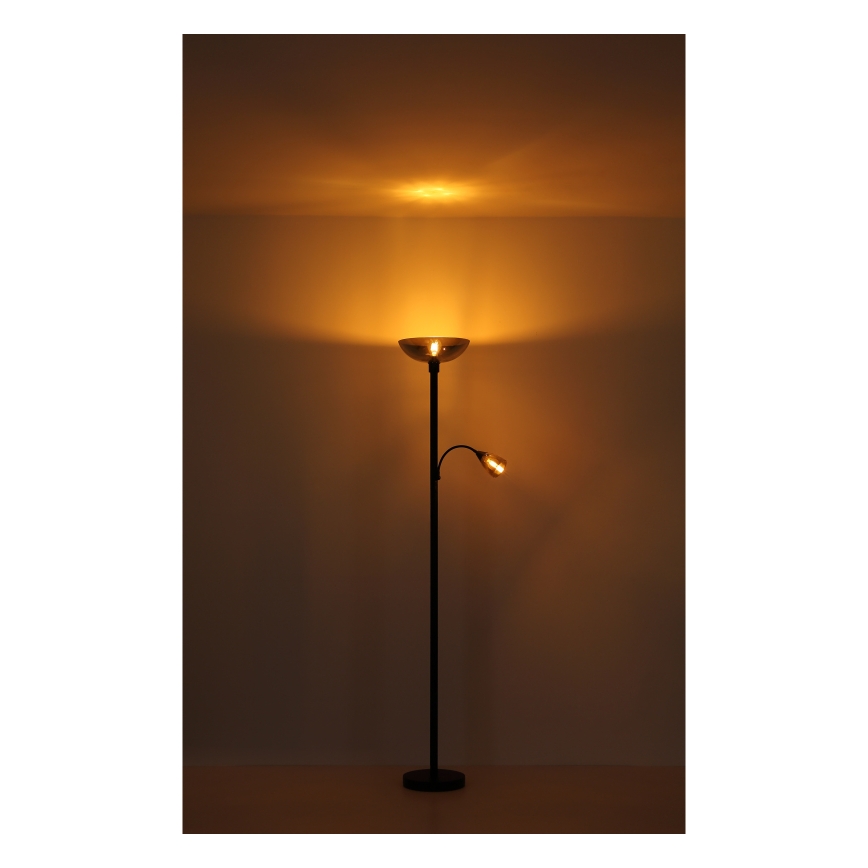 Globo - Golvlampa 1xE27/60W/230V + 1xE14/40W