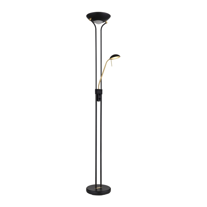 Globo - LED Dimbar golvlampa LED/20W/230V + LED/5,5W 3000K svart/guld