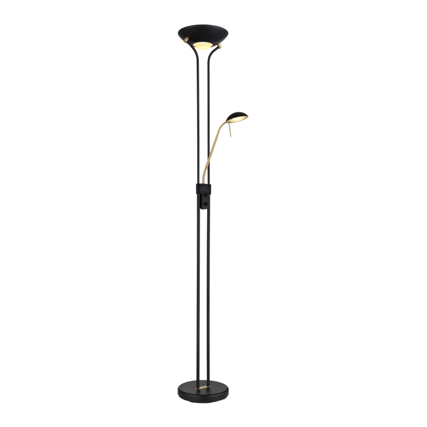 Globo - LED Dimbar golvlampa LED/20W/230V + LED/5,5W 3000K svart/guld