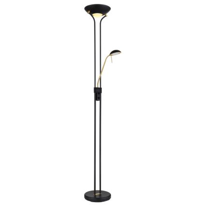 Globo - LED Dimbar golvlampa LED/20W/230V + LED/5,5W 3000K svart/guld