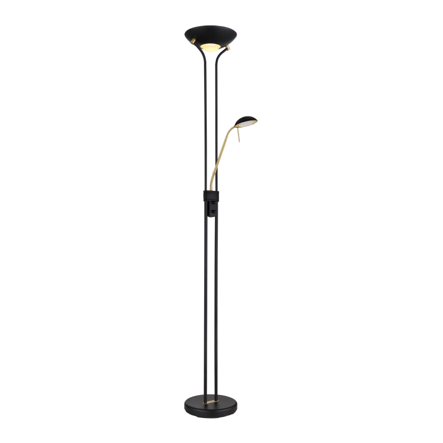 Globo - LED Dimbar golvlampa LED/20W/230V + LED/5,5W 3000K svart/guld