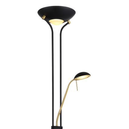 Globo - LED Dimbar golvlampa LED/20W/230V + LED/5,5W 3000K svart/guld