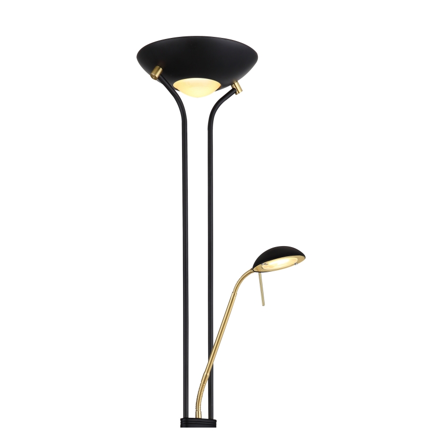 Globo - LED Dimbar golvlampa LED/20W/230V + LED/5,5W 3000K svart/guld