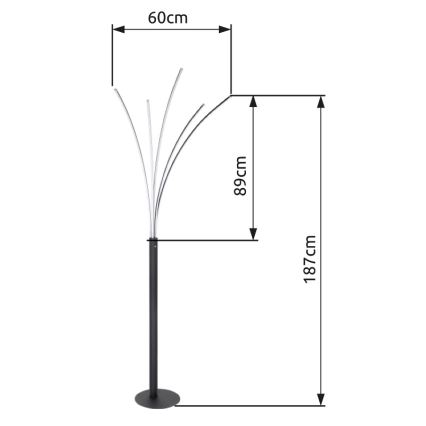Globo - LED-dimbar beröringsstyrd golvlampa LED/36W/230V svart