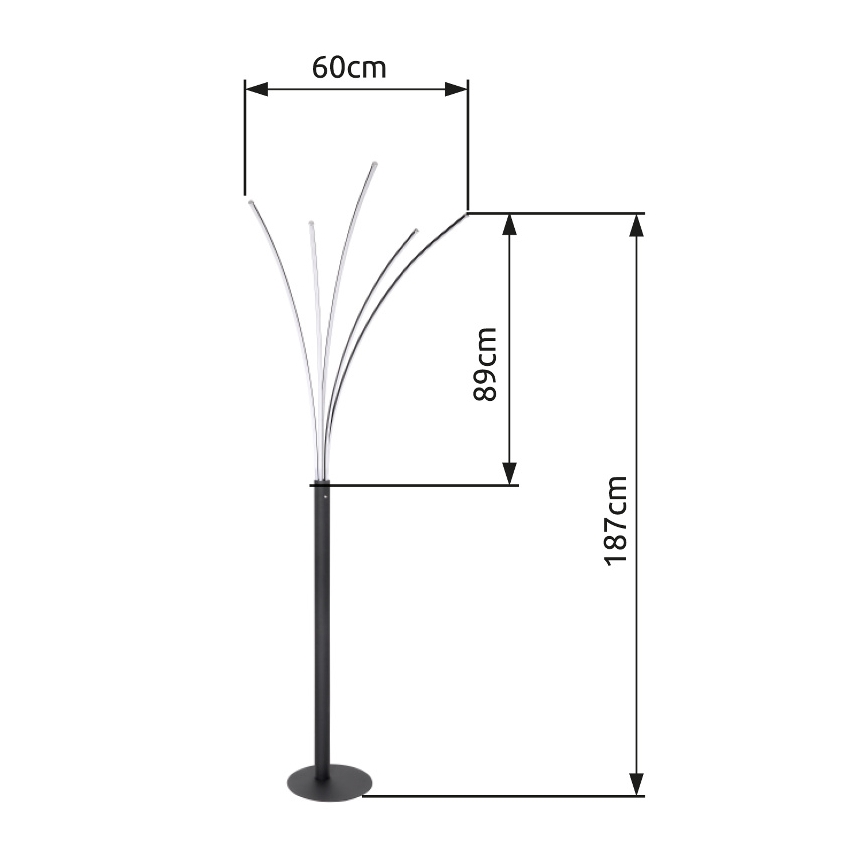 Globo - LED-dimbar beröringsstyrd golvlampa LED/36W/230V svart