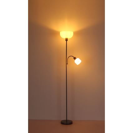Globo - Golvlampa 1xE27/40W/230V + 1xE14/25W
