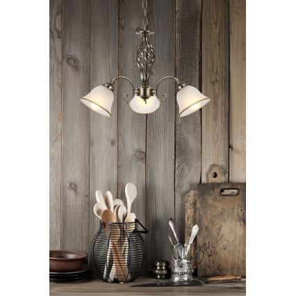 Globo - Taklampa med kedja 3xE27/60W/230V