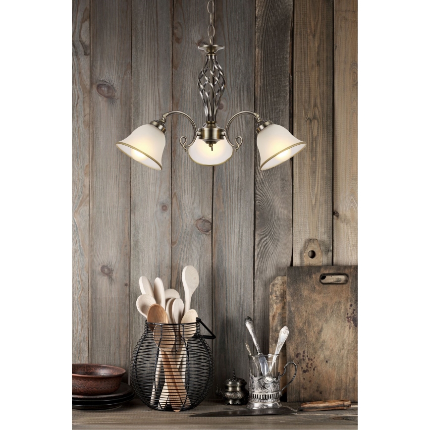 Globo - Taklampa med kedja 3xE27/60W/230V