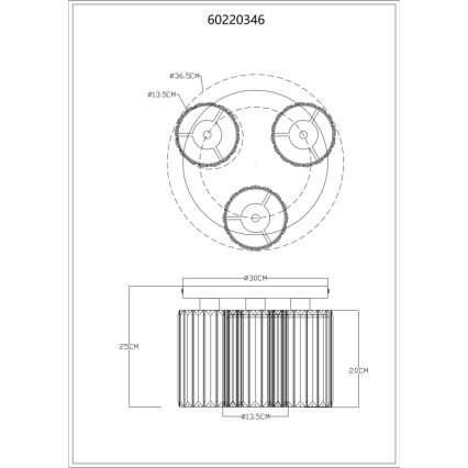 Globo - Taklampa 3xE27/60W/230V diameter 35 cm