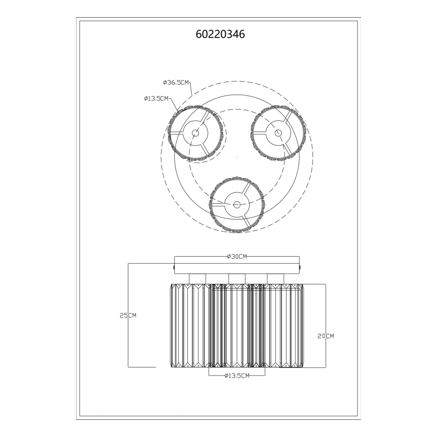 Globo - Taklampa 3xE27/60W/230V diameter 35 cm
