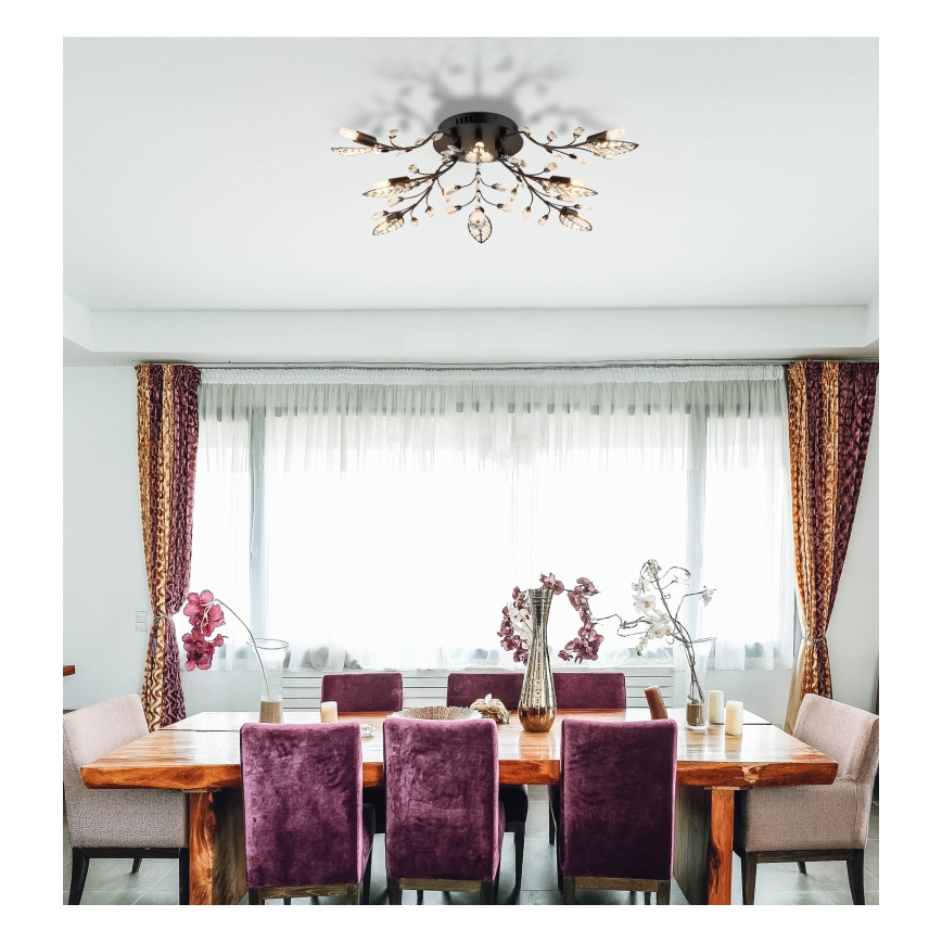 Globo - Elegant taklampa med 8 G9-socklar, 5 W per lampa, 230 V, Ø 76 cm