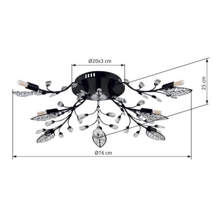 Globo - Elegant taklampa med 8 G9-socklar, 5 W per lampa, 230 V, Ø 76 cm