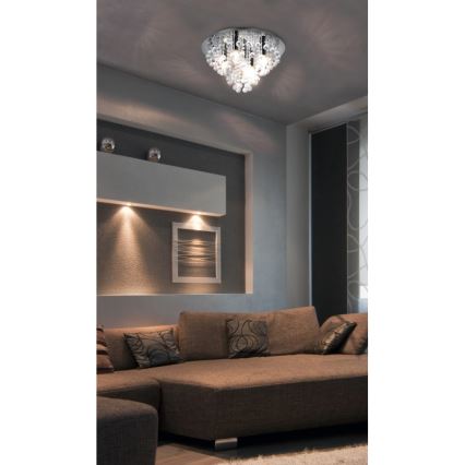 Globo - Taklampa 5xE14/40W/230V diameter 46 cm skinande krom
