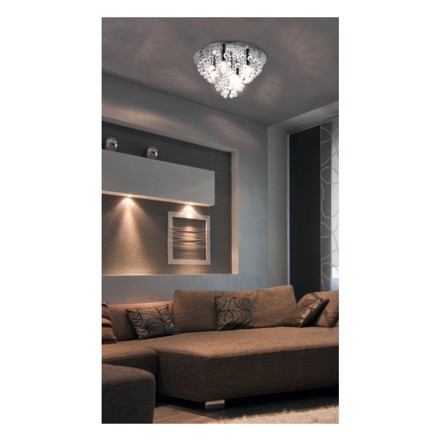 Globo - Taklampa 5xE14/40W/230V diameter 46 cm skinande krom