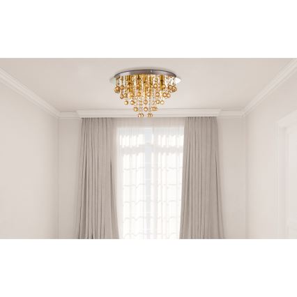 Globo - Taklampa 5xE14/40W/230V diameter 46 cm guld