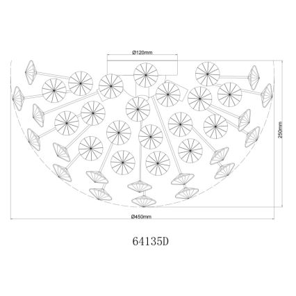 Globo - LED taklampa 4xG9/3,5W/230V diameter 45 cm guld