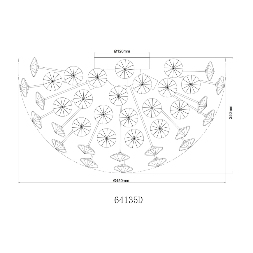 Globo - LED taklampa 4xG9/3,5W/230V diameter 45 cm guld
