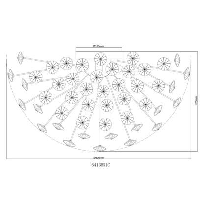 Globo - LED taklampa 6xG9/3,5W/230V diameter 60 cm skinande krom