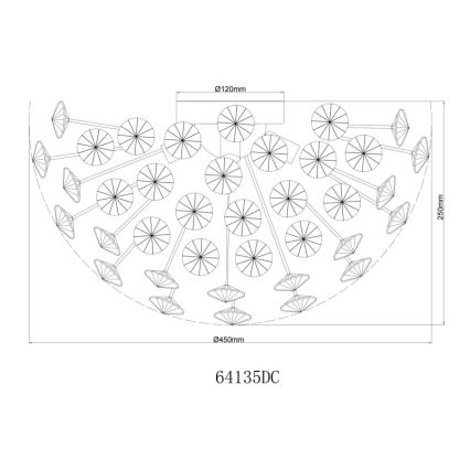Globo - LED taklampa 4xG9/3,5W/230V diameter 45 cm skinande krom