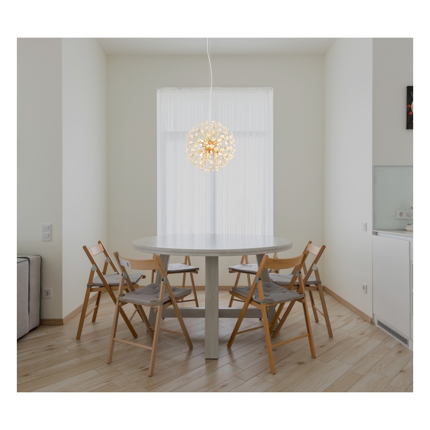 Globo - LED-ljuskrona på vajer 8xG9/3,5W/230V guld