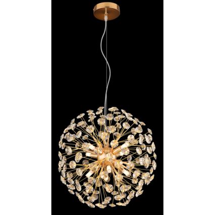 Globo - LED-ljuskrona på vajer 8xG9/3,5W/230V guld