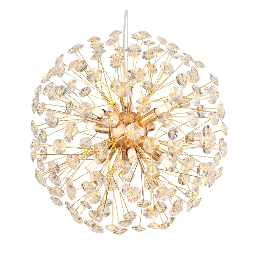 Globo - LED-ljuskrona på vajer 8xG9/3,5W/230V guld