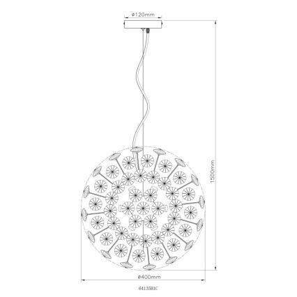 Globo - LED-taklampa med vajerupphängning 8xG9/3,5W/230V Ø 40 cm blank krom