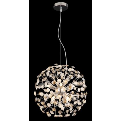 Globo - LED-pendel med vajerupphängning 8xG9/3,5W/230V polerad krom