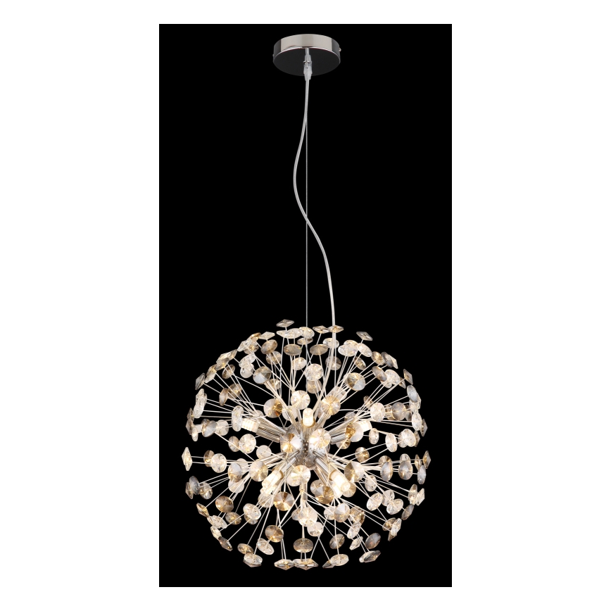 Globo - LED-pendel med vajerupphängning 8xG9/3,5W/230V polerad krom