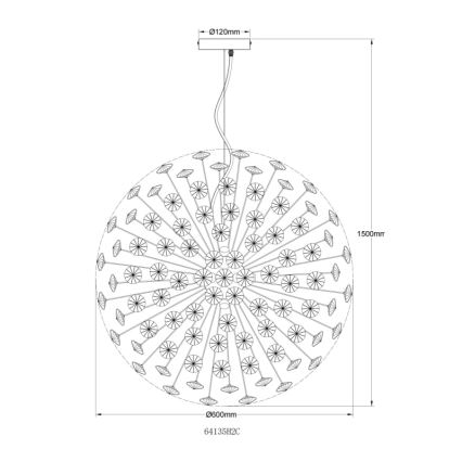 Globo - LED-pendel på vajer 9xG9/3,5W/230V blank krom
