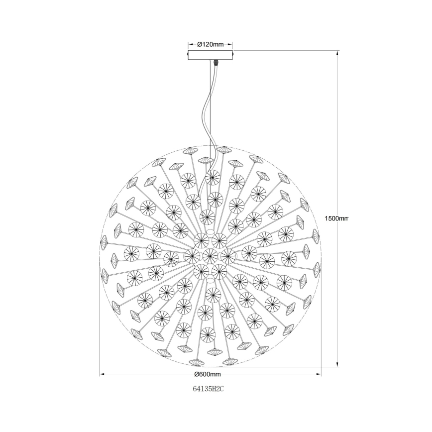 Globo - LED-pendel på vajer 9xG9/3,5W/230V blank krom